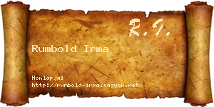 Rumbold Irma névjegykártya